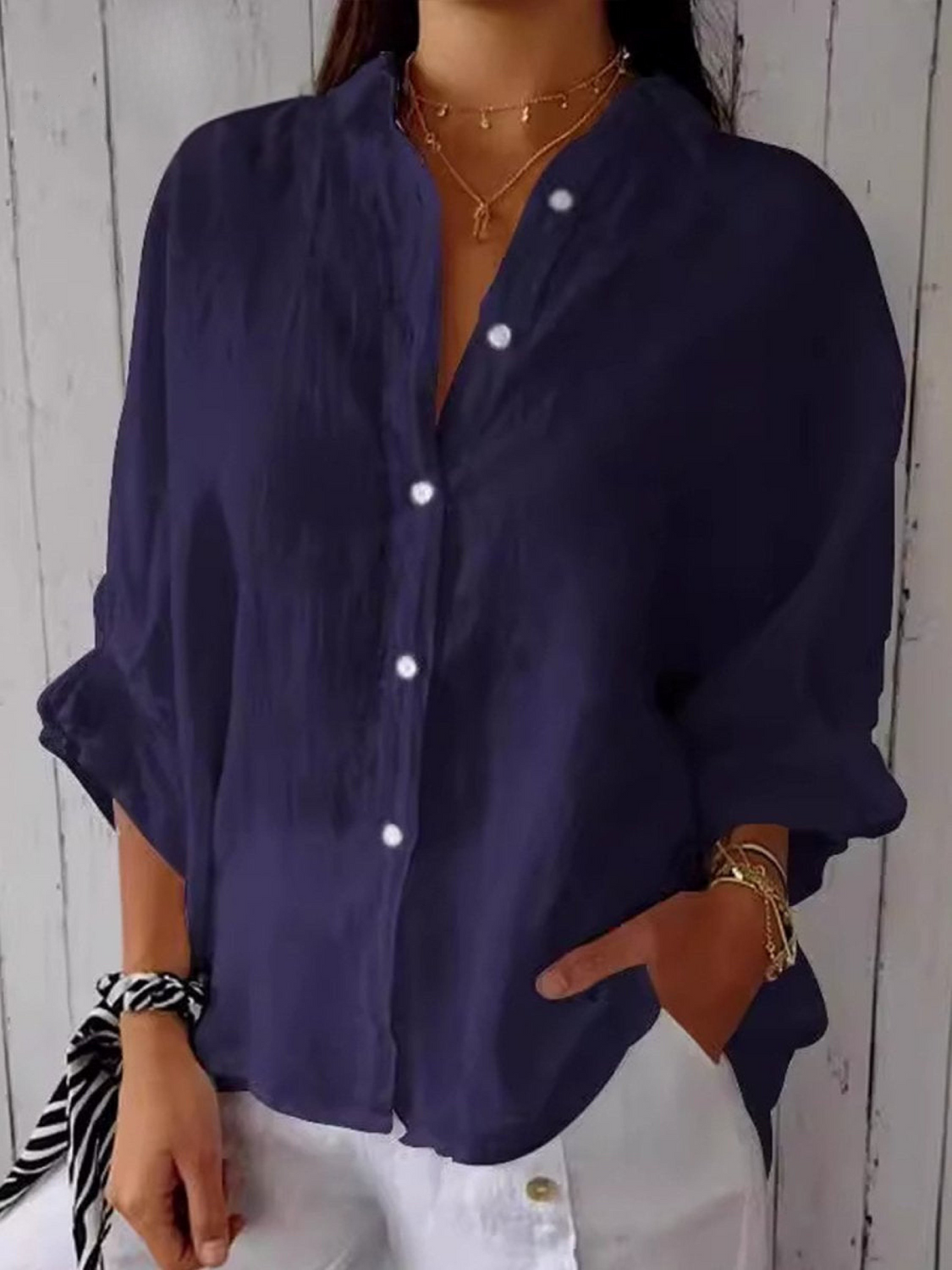 Women's   Casual Tie-back Shirt