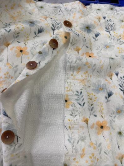 Charming floral pattern on the button cardigan sweater