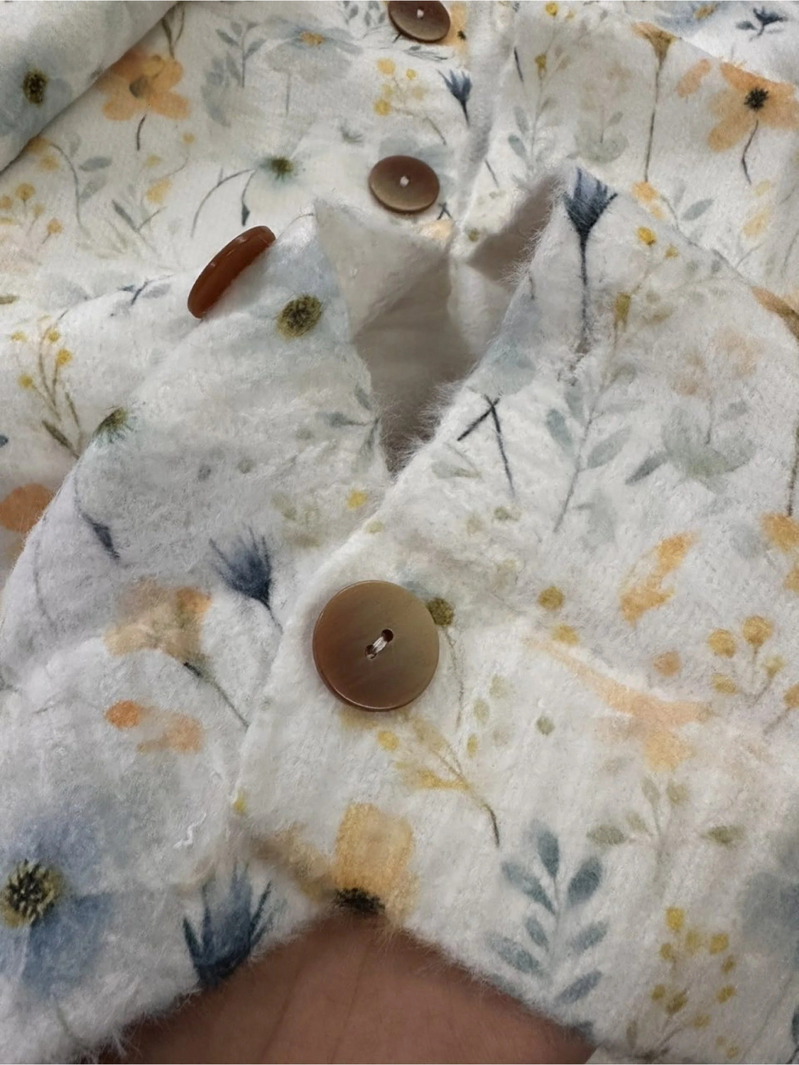 Charming floral pattern on the button cardigan sweater