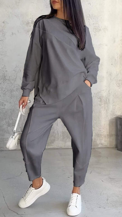 Delaney® | Comfortable Two-Piece Set with Round Neck and Long Sleeves