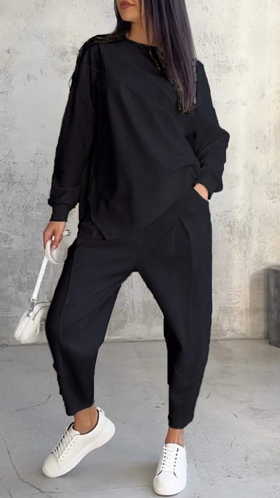 Delaney® | Comfortable Two-Piece Set with Round Neck and Long Sleeves